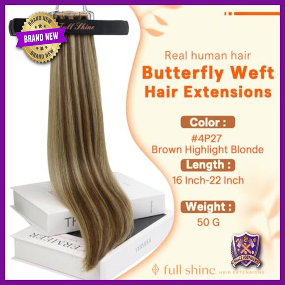 20 Inch Human Hair Extensions with Micro Beads, Glueless Weft for Volume